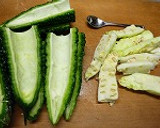 ゴーヤの塩茹でを使ったおつまみ２品作り方1写真