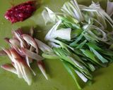 ねぎとみょうがの梅パスタ作り方2写真