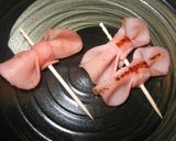 お弁当おかず♥ダブルハムりぼん♥キャラ弁作り方14写真