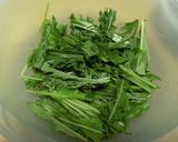 豆腐とエビの水菜サラダ作り方1写真