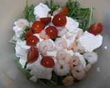 豆腐とエビの水菜サラダ作り方2写真