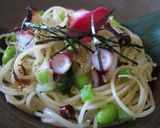 たことわさび菜のピリ辛パスタ作り方6写真