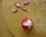 ✿ラディッシュで花手鞠飾り作り方4写真