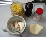 ☆コーンエッグサラダのオープンサンド☆作り方1写真