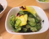 ☆花オクラときゅうりの酢の物☆作り方4写真