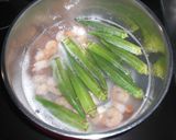 オクラとエビの胡麻ネギマヨ和え作り方1写真