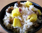 秋の味覚♪しめじ入りさつまいもご飯作り方5写真