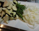 ナスと豚肉の味噌炒め★作り方1写真