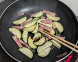 ナスとベーコンの自家製トマトソースパスタ作り方3写真