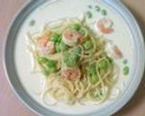 豆乳入り☆エビと枝豆のクリームパスタ作り方6写真