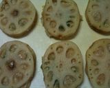 れんこんの甘辛はさみ焼き作り方4写真