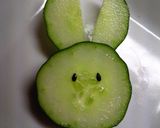 キュウリでうさぎ☆ソーセージ可☆飾り切り作り方4写真