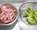 ベーコンとブロッコリーのガーリックパスタ作り方1写真