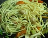 焼きさんまと焼きナスのアンチョビパスタ作り方3写真