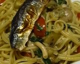 焼きさんまと焼きナスのアンチョビパスタ作り方4写真
