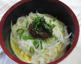 熱々うどん生玉子和えの肉味噌風味うどん作り方4写真