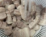簡単　わが家の豚ばら肉のどて煮　アテにも作り方3写真