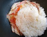 夏休み子供喜ぶ時短昼食夕飯カニカマレタス卵炒飯作り方6写真