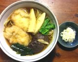 温かい海老の天ぷら蕎麦　みずの実作り方6写真
