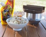かに缶とニンニク炊き込みご飯作り方2写真