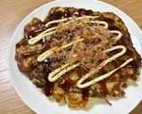 冷凍えびとネギのお好み焼き作り方6写真