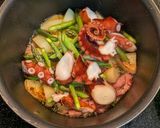 春✿新じゃがとアスパラ、たこのアヒージョ作り方8写真