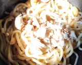 鯛とさつまいもの鮎魚醤焼きうどん作り方5写真