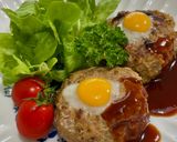 ぷち玉子も嬉しい♡ふっくらハンバーグ♪作り方8写真