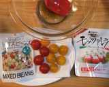 トマトとモッツァレラとお豆のサラダ作り方1写真