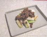 ネギを食べよう！長ねぎの肉味噌がけ作り方5写真