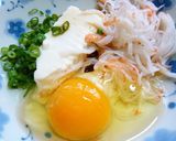 ずぼら1人飯♪なんちゃってカニ玉丼作り方1写真