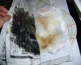 新聞紙が吸油！レンジでカリカリ鶏皮作り方8写真