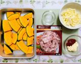 子供喜ぶ簡単夕飯トースターかぼちゃチーズ焼き副菜作り方1写真