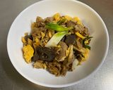 豚肉と卵、キノコの炒め物作り方6写真