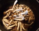 キノコと豚ミンチの玉子とじ丼作り方2写真