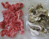 牛肉と舞茸の炒め物作り方1写真
