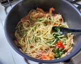 夏の夕飯！自作ミートソースでエビミートパスタ作り方7写真