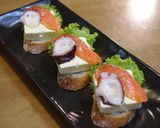 チーズのカナッペ☆魚介&きのこマリネ乗せ作り方9写真