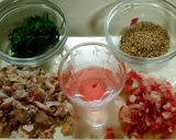 みょうがご飯　鯵の干物と茗荷の混ぜご飯作り方3写真