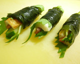 **ちくわのわかめ巻き**梅しそ風味作り方4写真