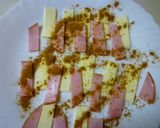 スライスチーズとスライスハムにカレー粉作り方3写真