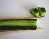お弁当に♪緑色のおかず♪胡瓜とハムと蒲鉾作り方3写真