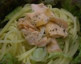 青じそドレッシングでヘルシー鮭パスタ作り方5写真