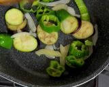 カレー風味ナスとピーマン素麺チャンプル風作り方6写真