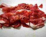 豚肉とオクラ椎茸の炒め物作り方1写真