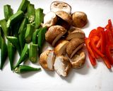 豚肉とオクラ椎茸の炒め物作り方3写真