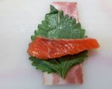 サーモン刺身の大葉ベーコン巻き～あぶり～作り方1写真