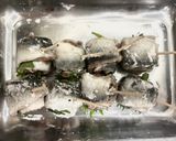 鰯の梅大葉巻き。作り方2写真