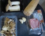 蓮根とキノコとベーコンの美味簡単パスタ作り方1写真
