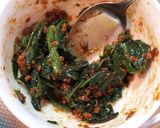 ほうれん草の肉味噌ぶっかけ豆腐作り方1写真